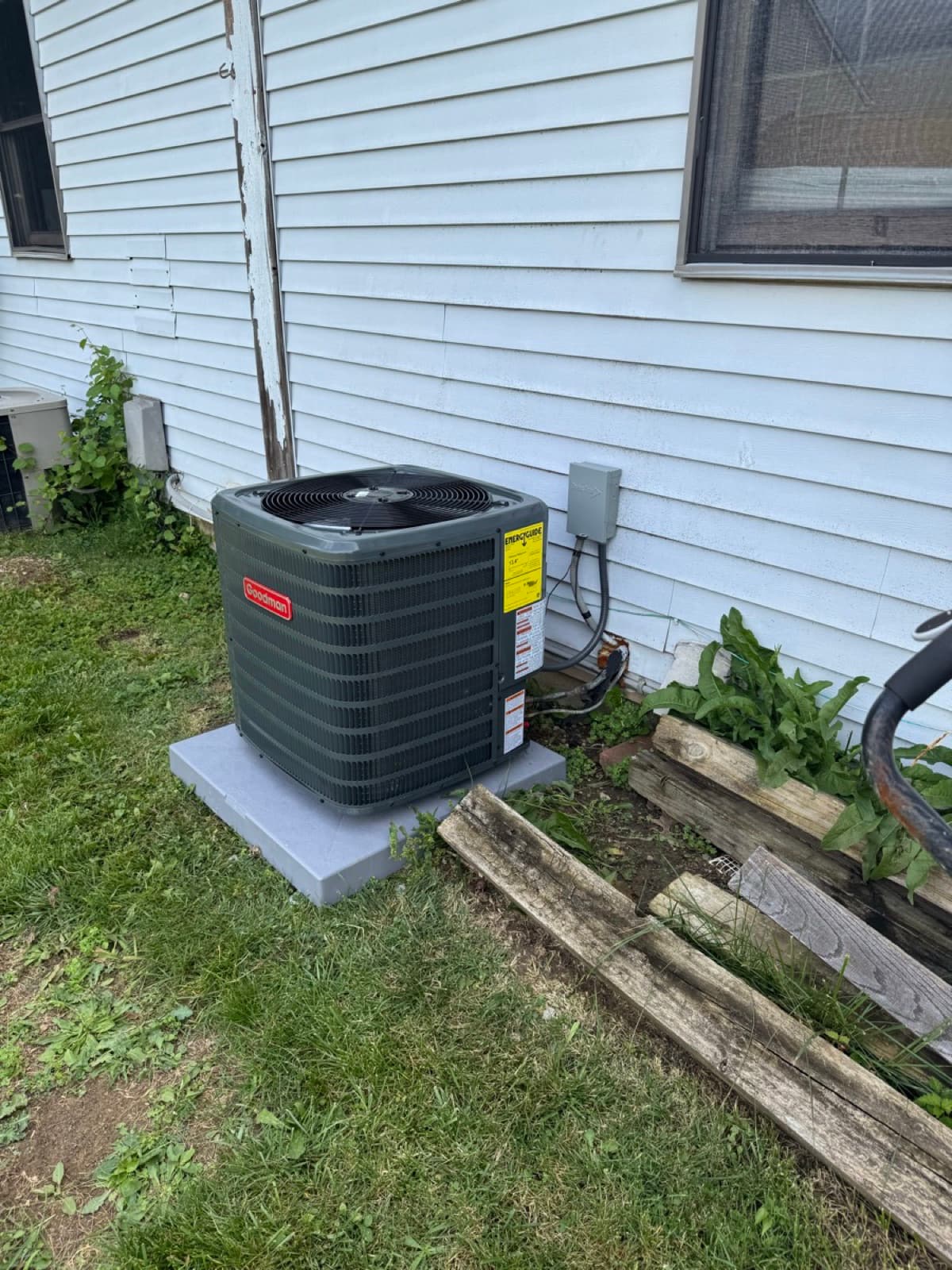 Goodman AC condenser installation